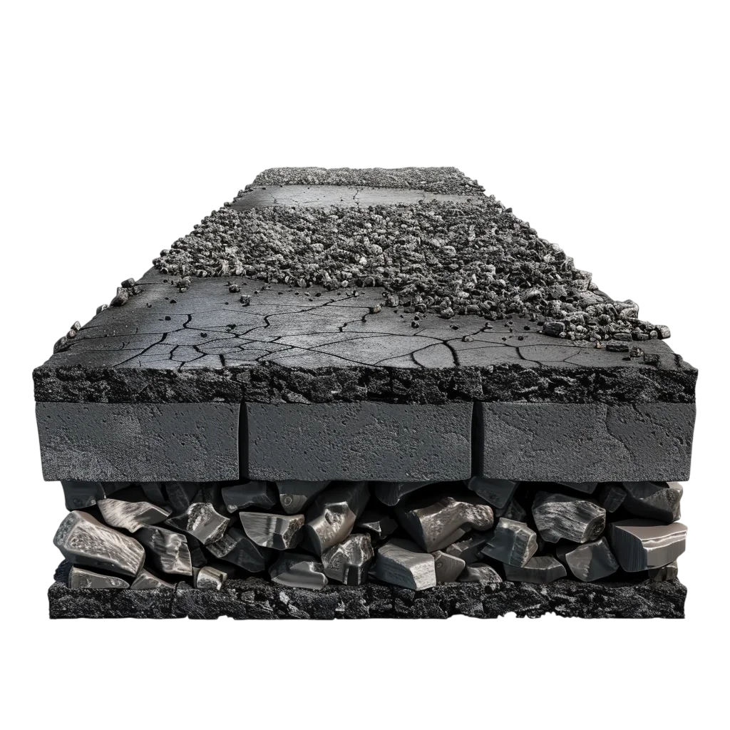 Stacked Asphalt Road Block Free PNG
