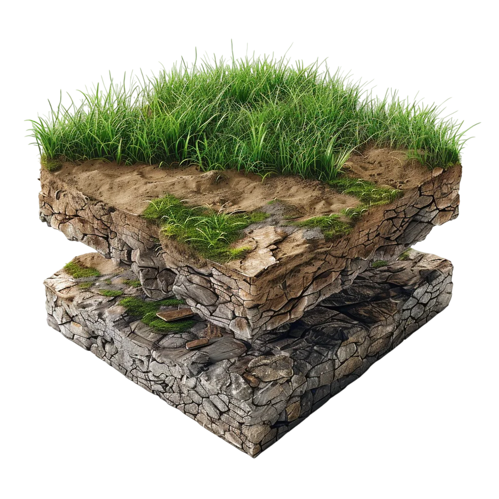 Cutaway Soil Layer Earth Block Free PNG
