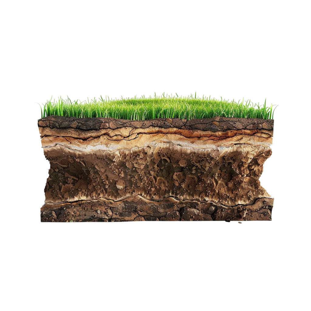 Thin Soil Layer Earth Block Free PNG Image