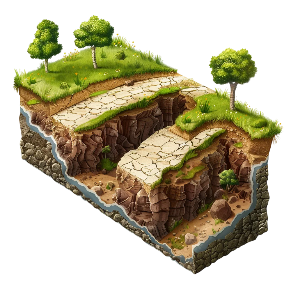 Split Earth Geological Fault Free PNG