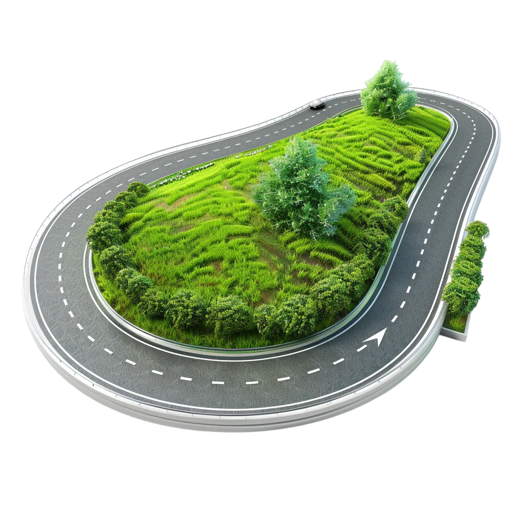 Curved Road Island Landscape Free PNG