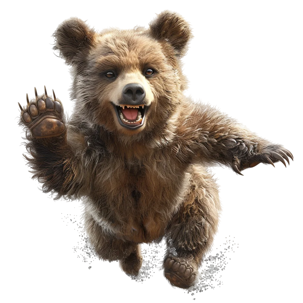 Cute Cartoon Baby Bear Free PNG Image