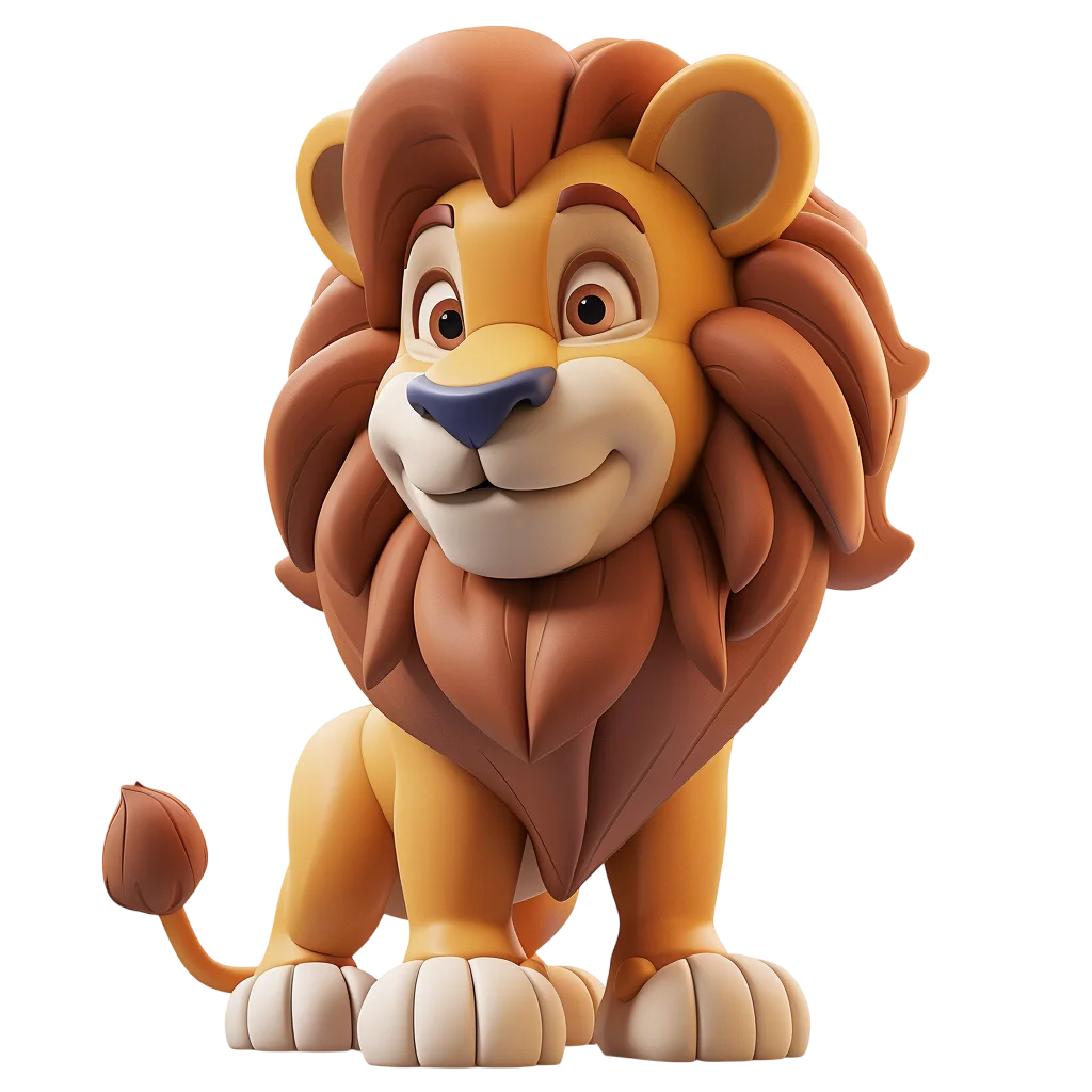 Cute Cartoon Lion Cub Free PNG Asset