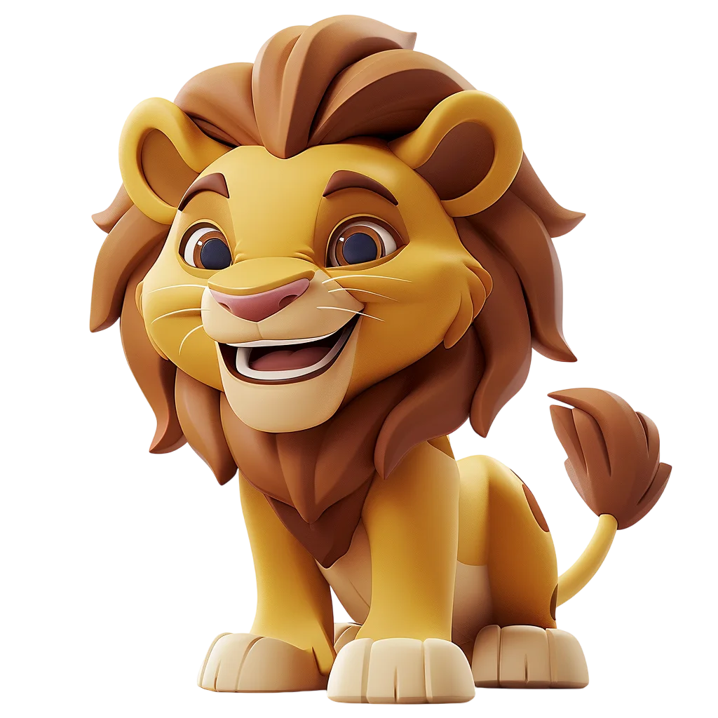 Cute Cartoon Lion Cub Free PNG