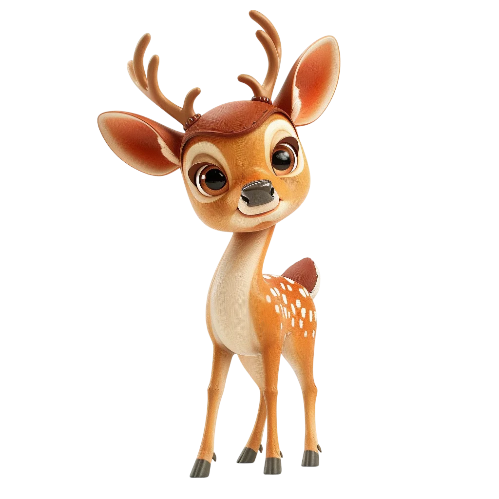 Cute Cartoon Baby Deer Free PNG