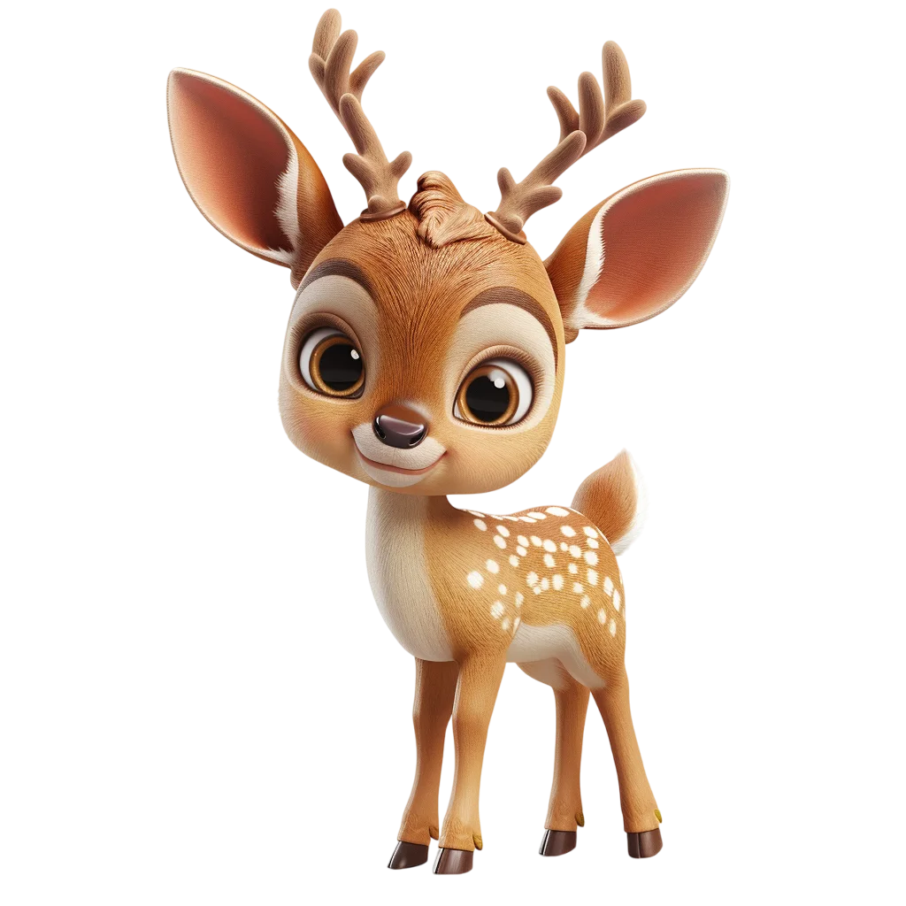 Cute Cartoon Baby Deer Free PNG