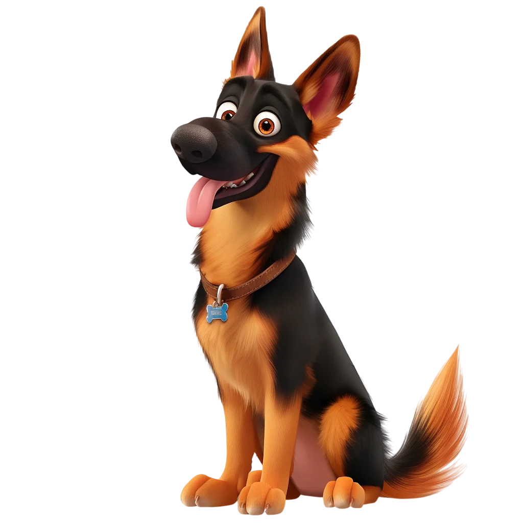 Cute Standing German Shepherd Free PNG