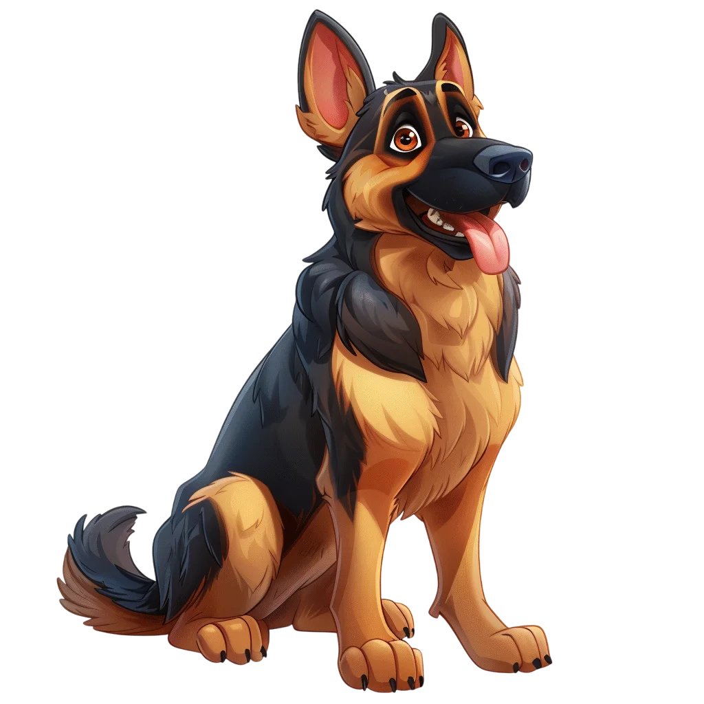 Cute Sitting German Shepherd Free PNG