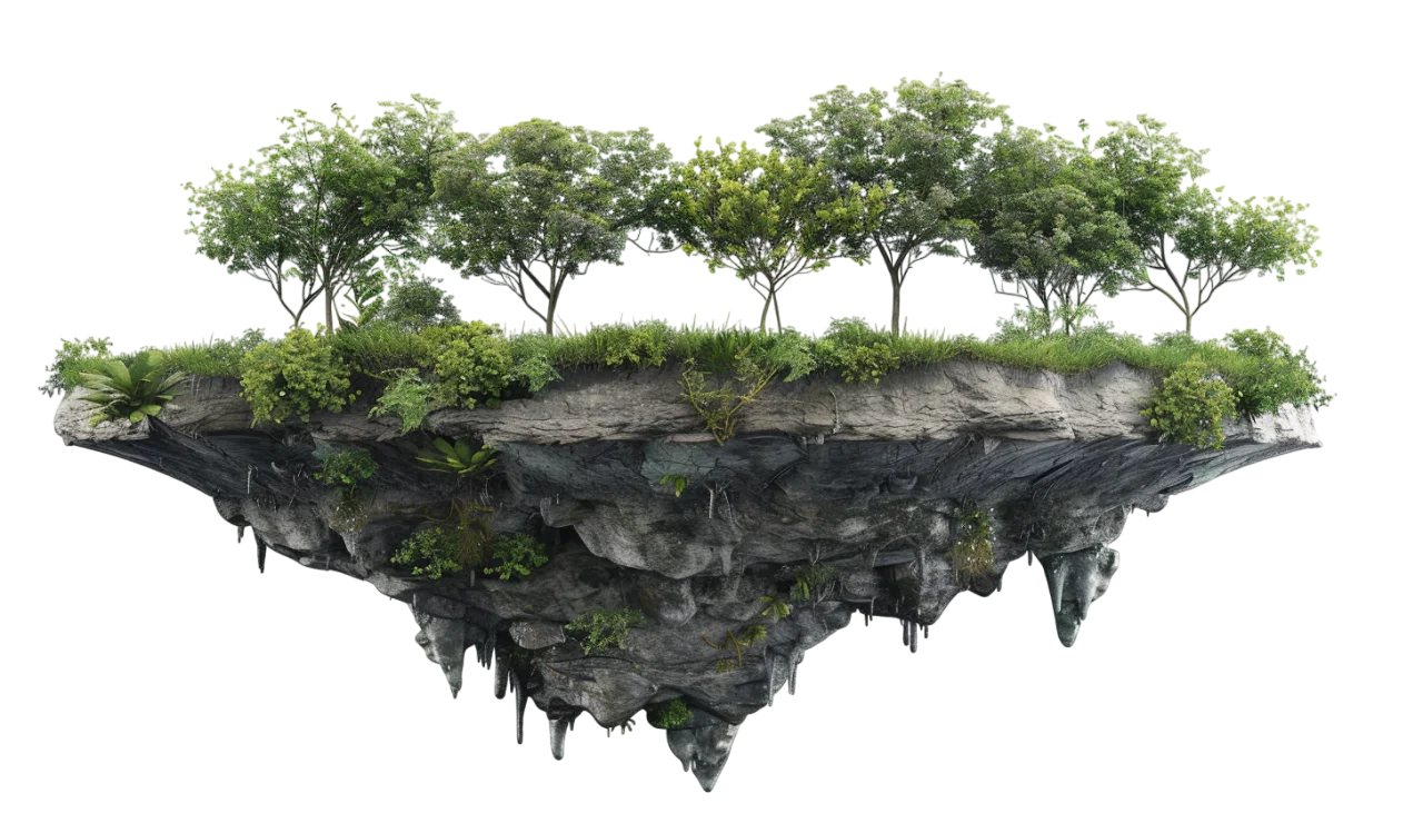 Floating Forest Island Landscape Free PNG