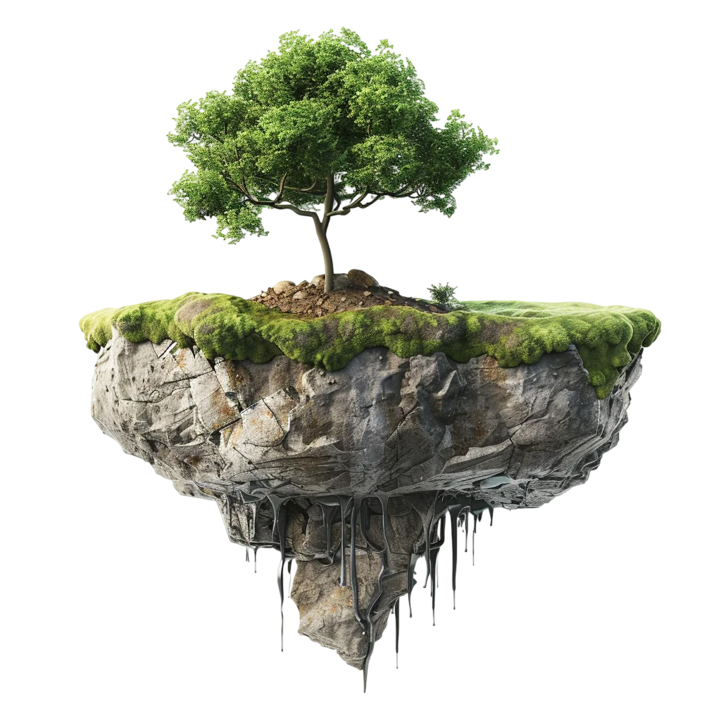 Floating Island With Tree Free PNG
