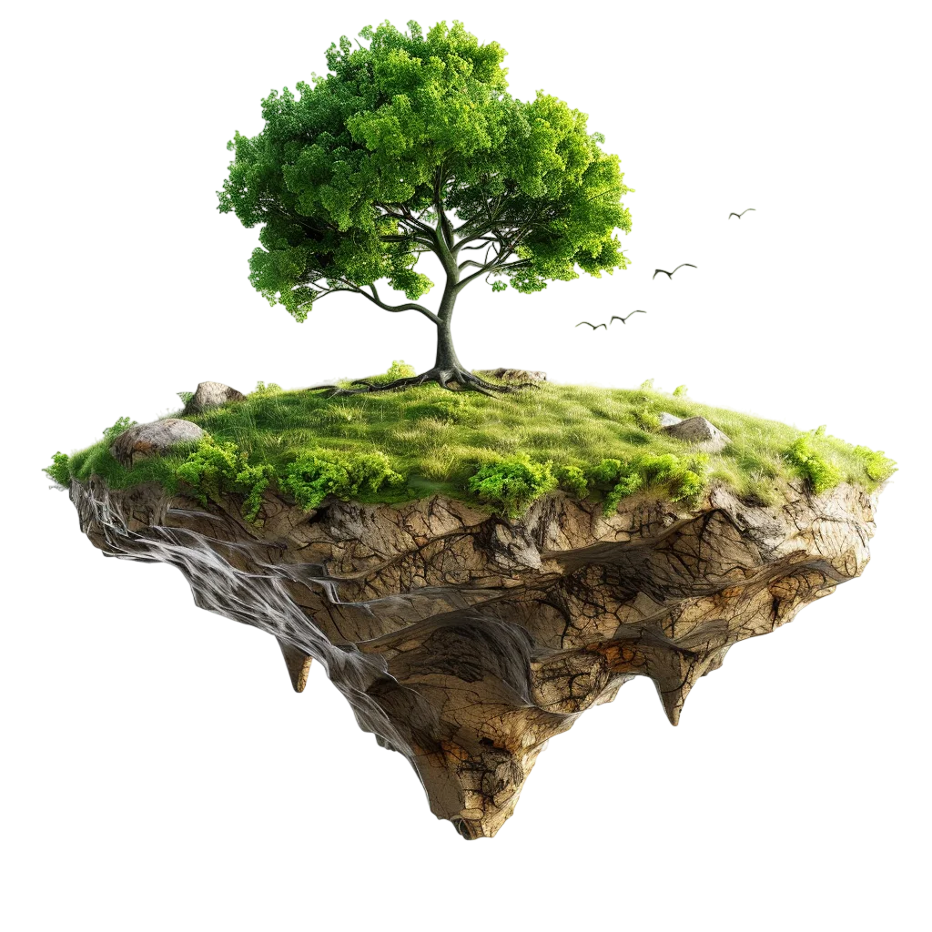 Floating Island With Tree Free PNG