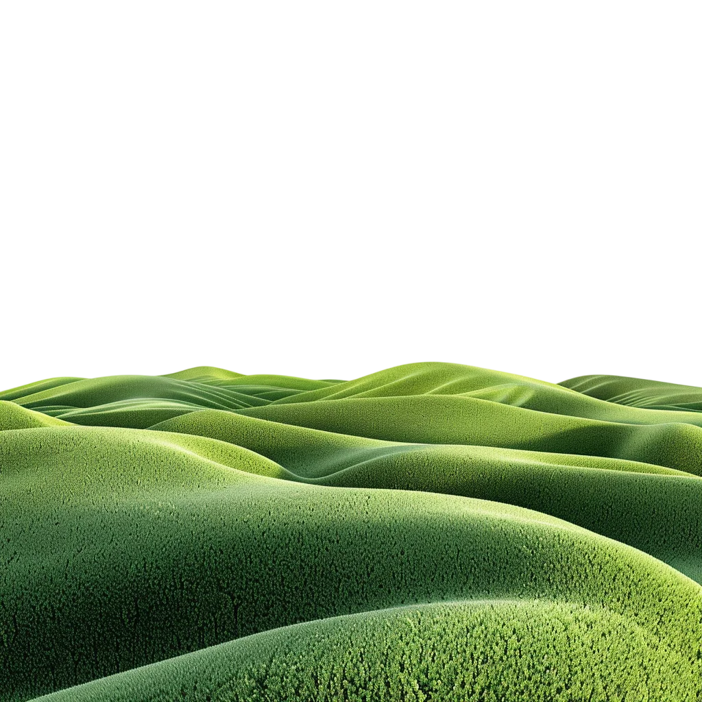 Green Mossy Rolling Hills Free PNG Image