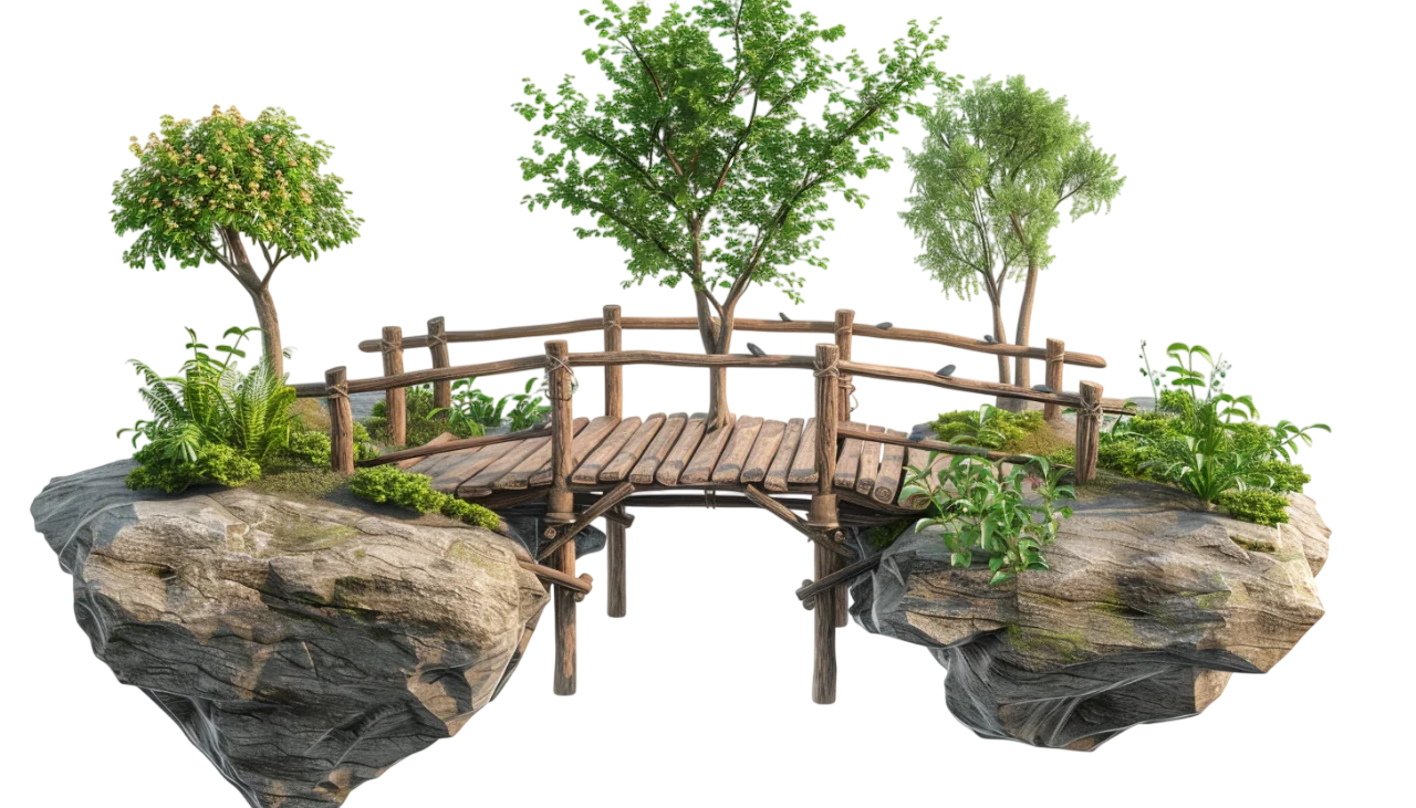 Floating Nature Island Bridge Free PNG