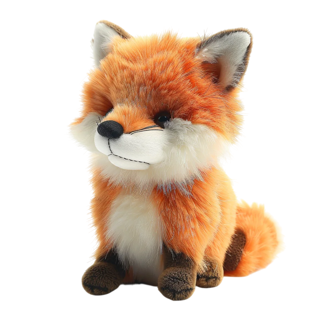 Smiling Plush Fox Toy Free PNG