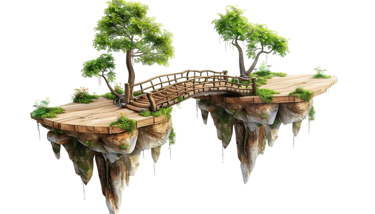 Floating Fantasy Island Bridge Free PNG