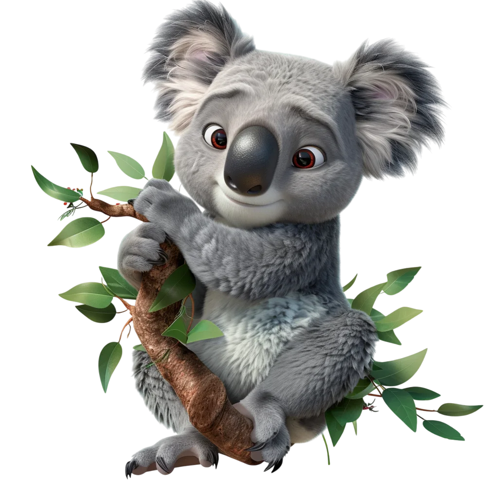 Cute Cartoon Koala Bear Free PNG