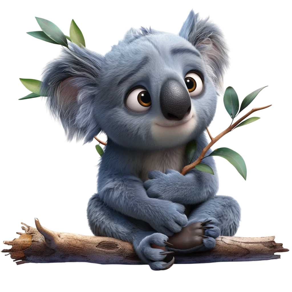 Cute Cartoon Koala Bear Free PNG