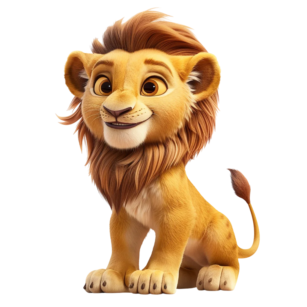 Cute Cartoon Lion Cub Free PNG