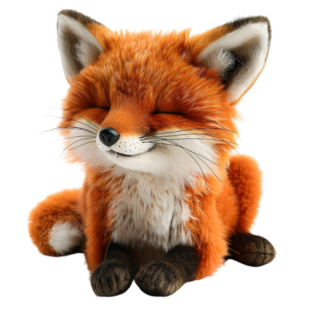 Cute Fluffy Red Fox Lying Down PNG
