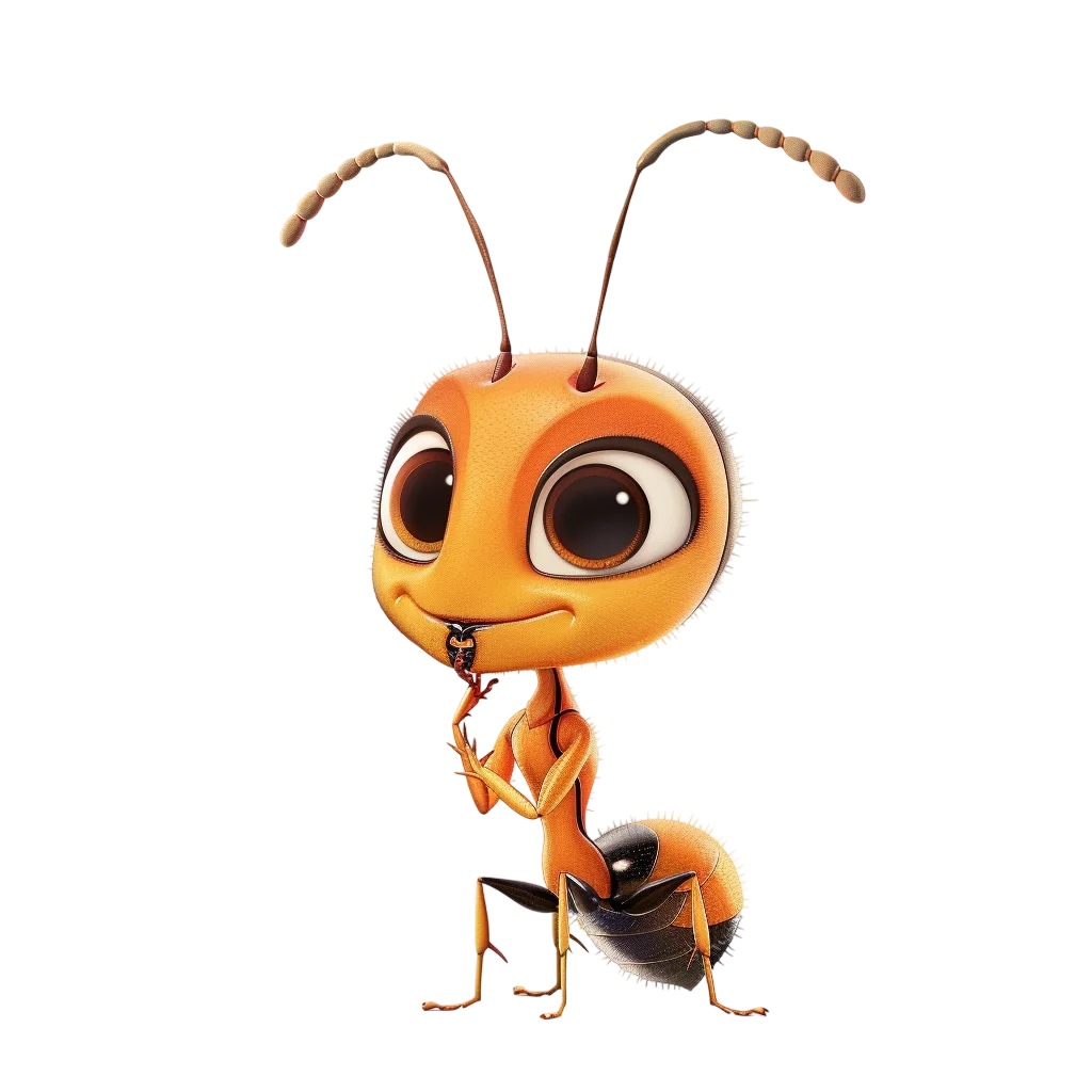 Cute Cartoon Ant Character Free PNG