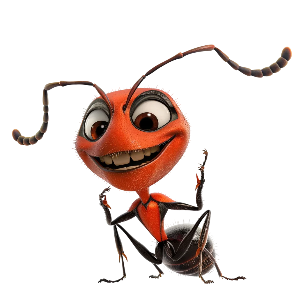 Cute Cartoon Ant Character Free PNG