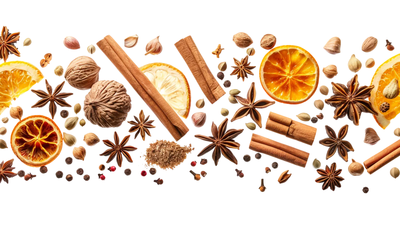 Spices and Citrus Food Ingredients Free PNG Image