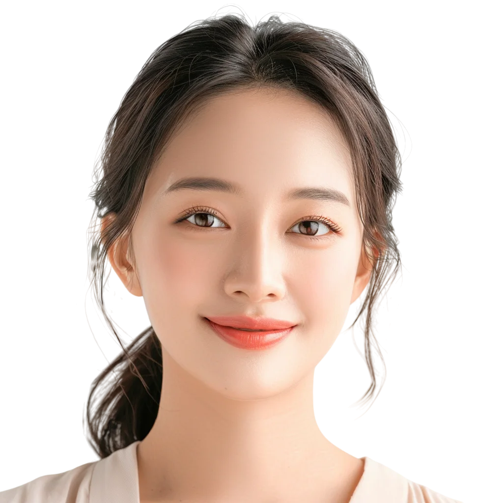 Smiling Asian Woman Skincare Free PNG