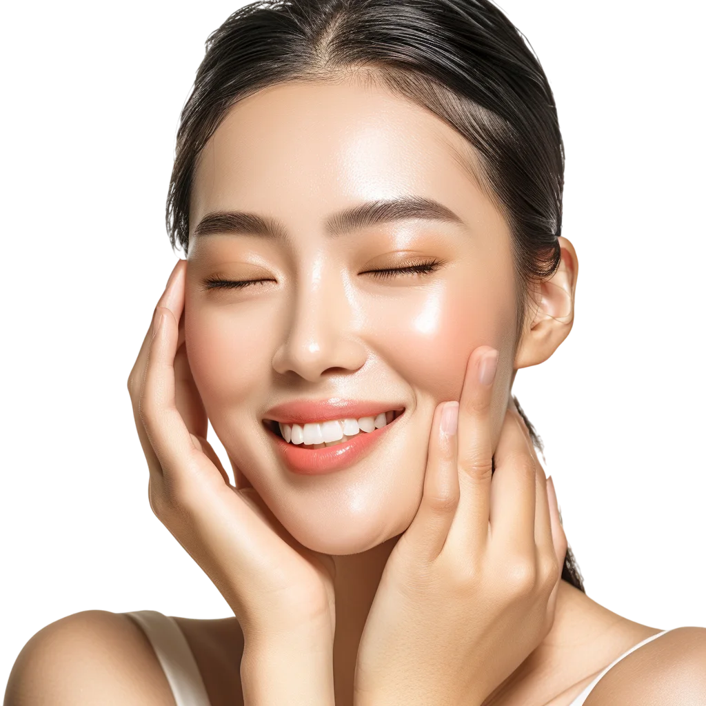 Asian Woman Skincare Routine Free PNG