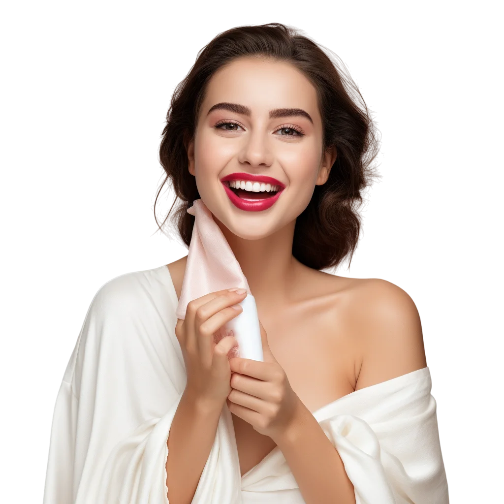 Woman Applying Skincare Cream Free PNG Image