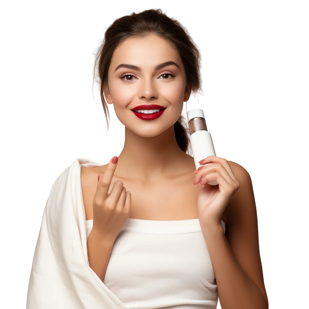 Woman Applying Lipstick Free PNG Image
