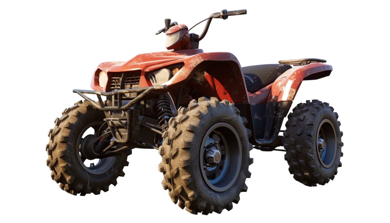 Red Off Road ATV Quad Bike Free PNG Image