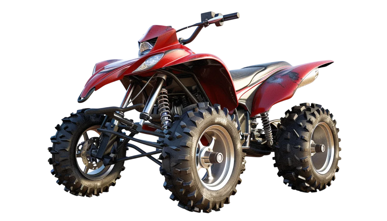 Red Quad ATV Quad Bike Vehicle Free PNG Image