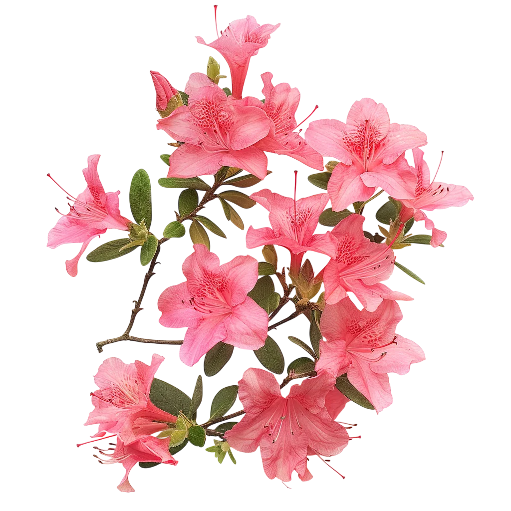 Pink Azalea Flower Cluster Free PNG Image