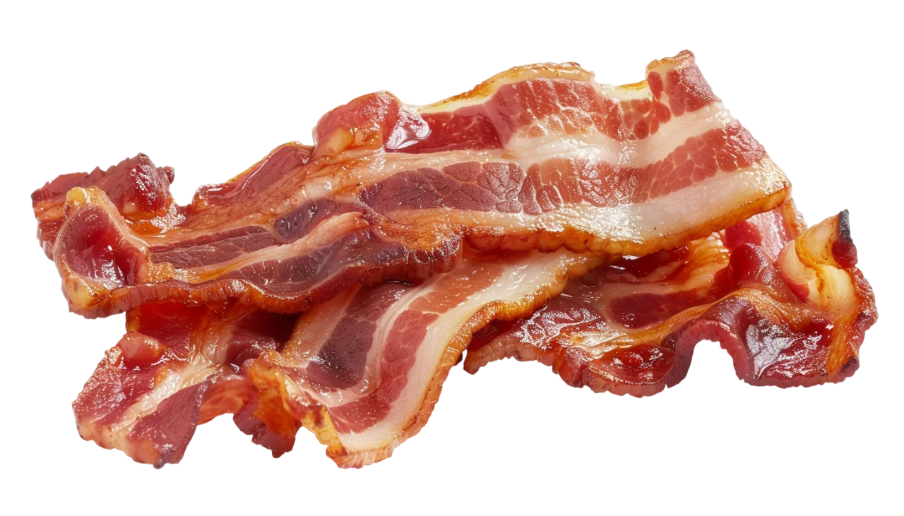 Crispy Bacon Slices Stack Free PNG Image