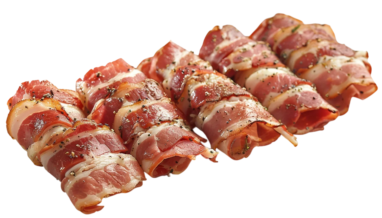 Bacon Wrapped Meat Skewers Free PNG Image