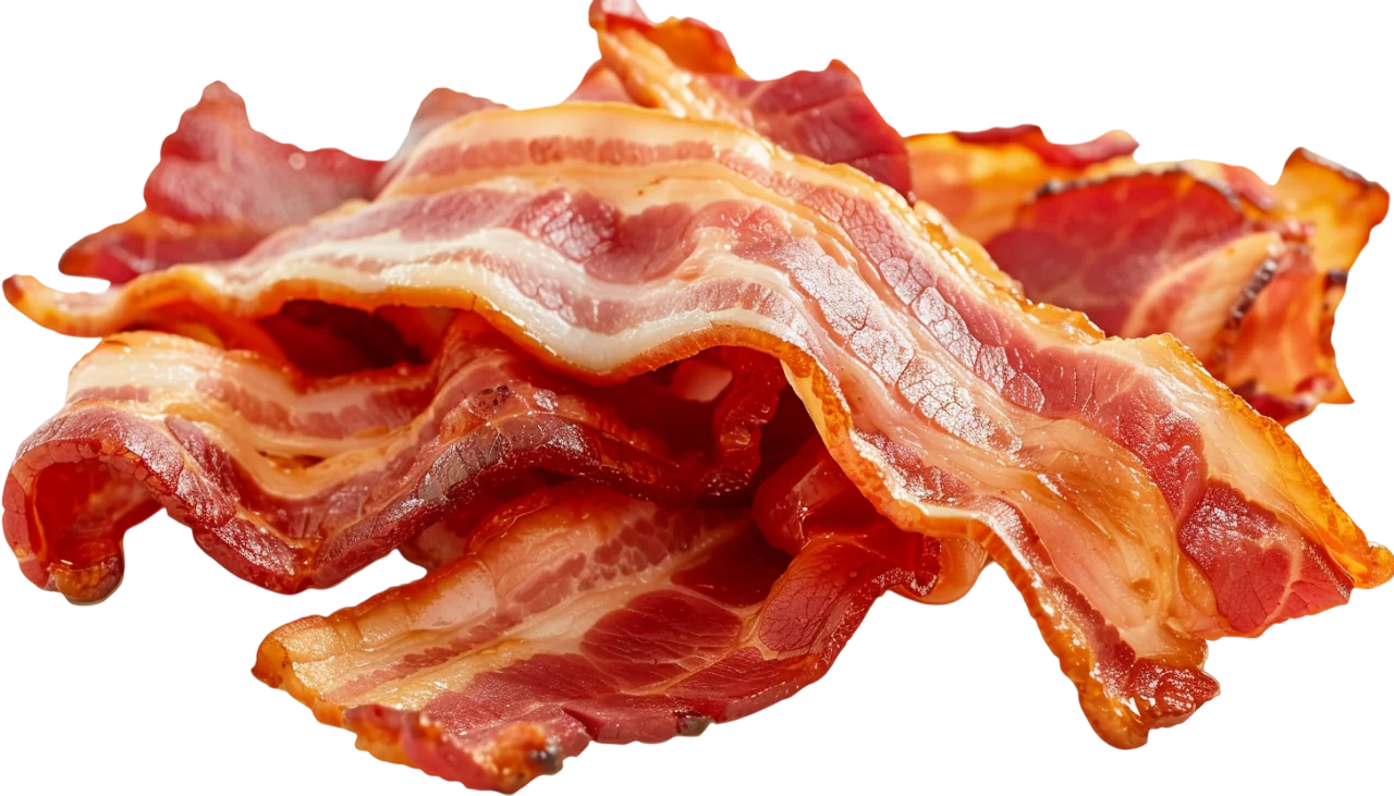 Crispy Bacon Strips Close Up Free PNG Image