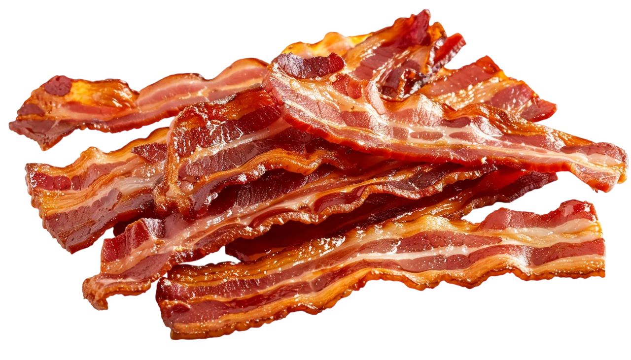 Crispy Cooked Bacon Strips Free PNG Image