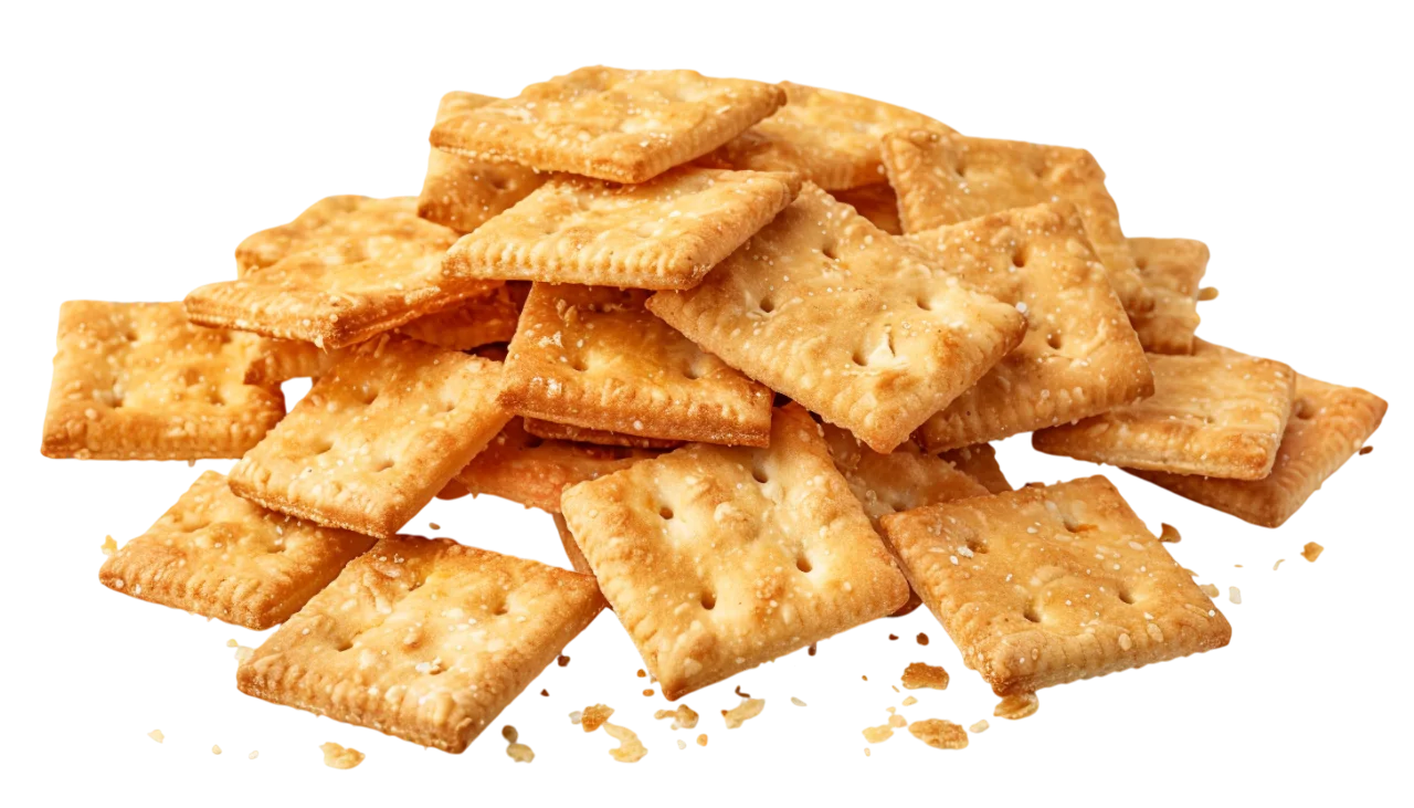 Crispy Salted Snack Crackers Free PNG Image