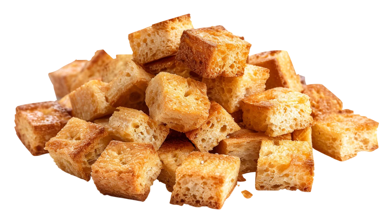 Crispy Seasoned Bread Croutons Free PNG Image