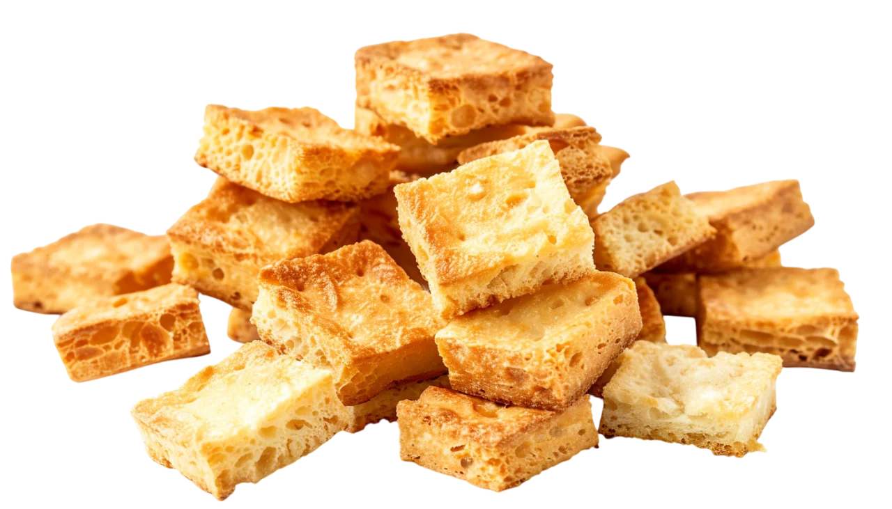 Crispy Bread Croutons Pile Free PNG Image