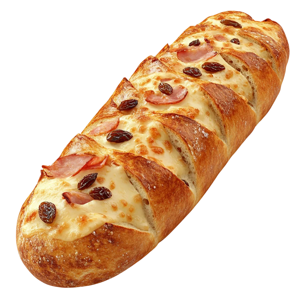 Fresh Baked Stuffed Bread Roll Slice PNG