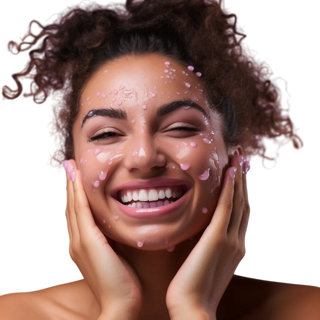 Smiling Black Woman Skincare Portrait Free PNG