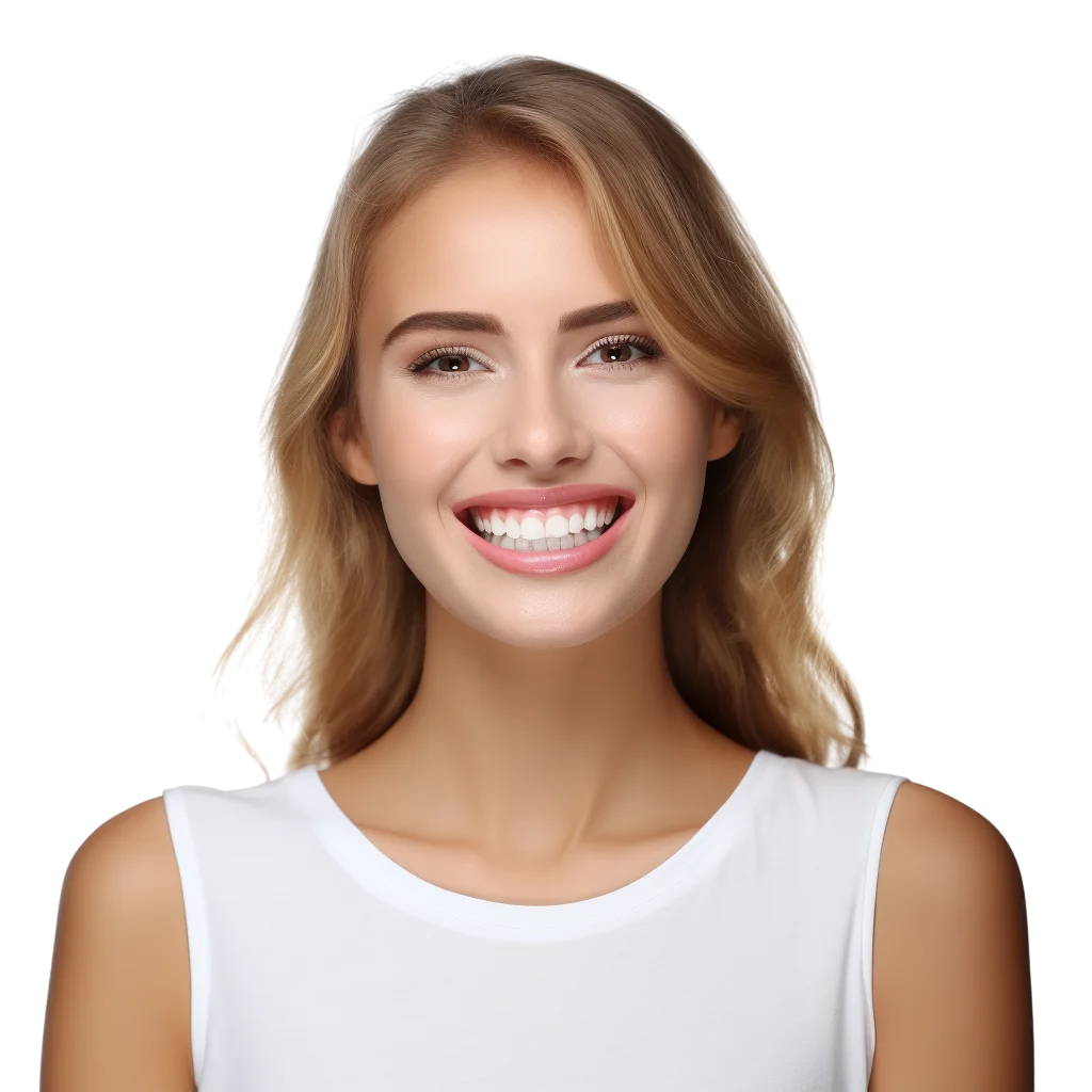 Blonde Woman Smiling Portrait Free PNG