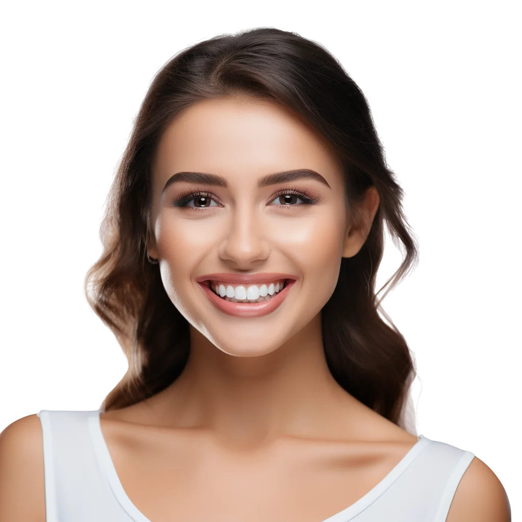 Brunette Woman Smiling Portrait Free PNG Image