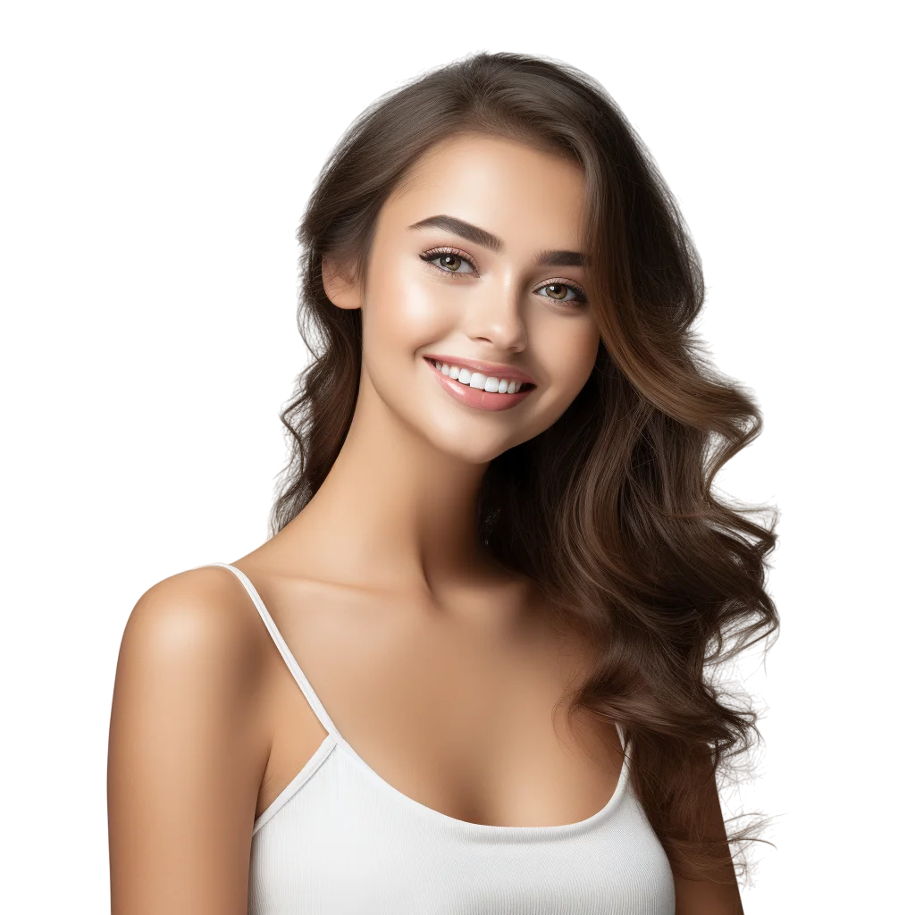 Brunette Woman in White Tank Top Free PNG Image