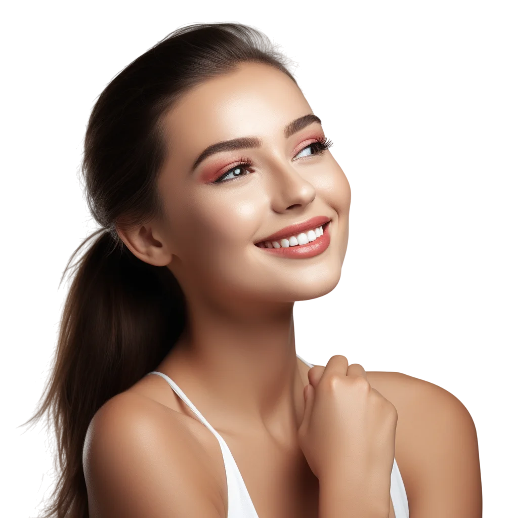 Brunette Woman Ponytail Hairstyle Free PNG Image