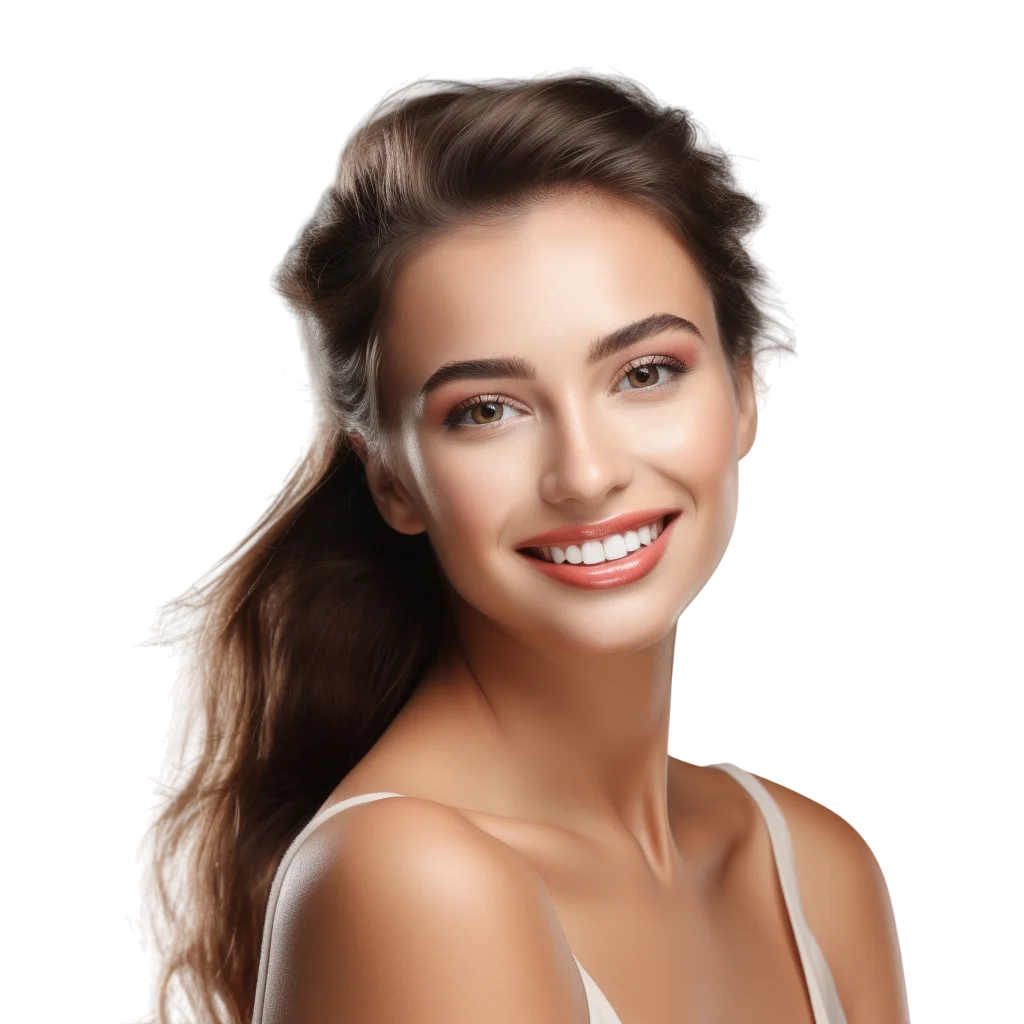 Brunette Woman in White Top Free PNG Image