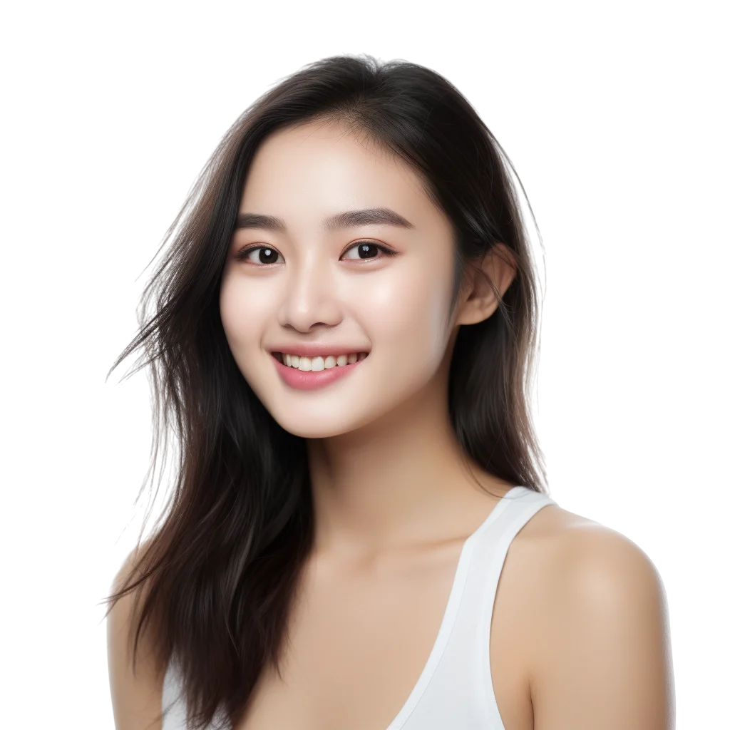 Asian Woman Smiling Face Free PNG Image