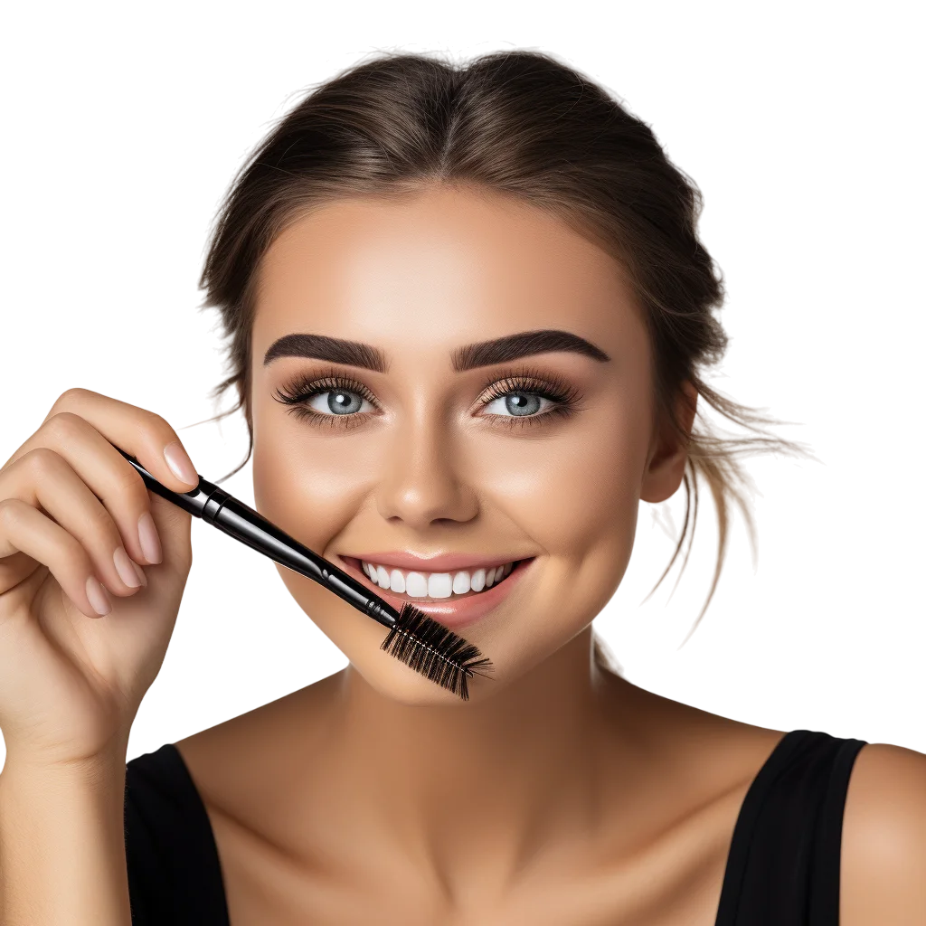 Woman Applying Makeup Mascara Free PNG Image