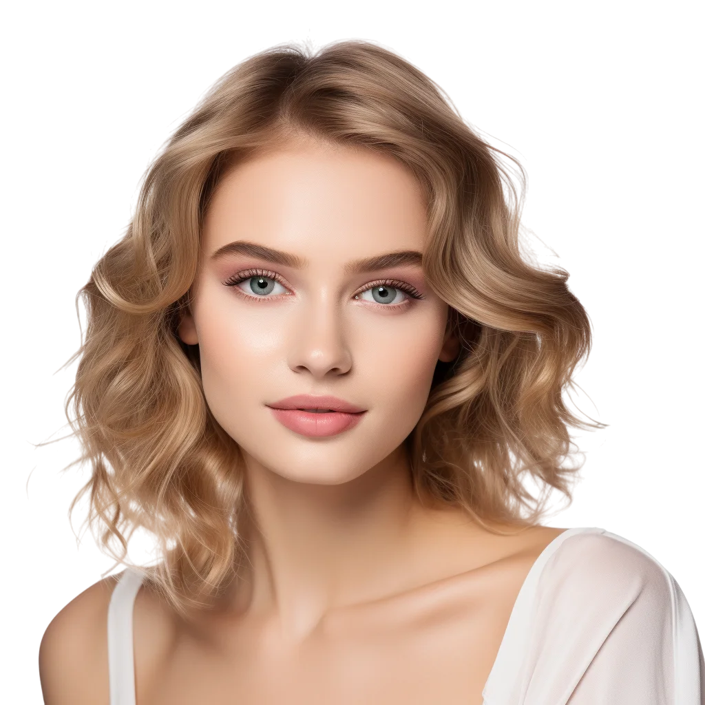 Blonde Woman Smiling Portrait Free PNG Image